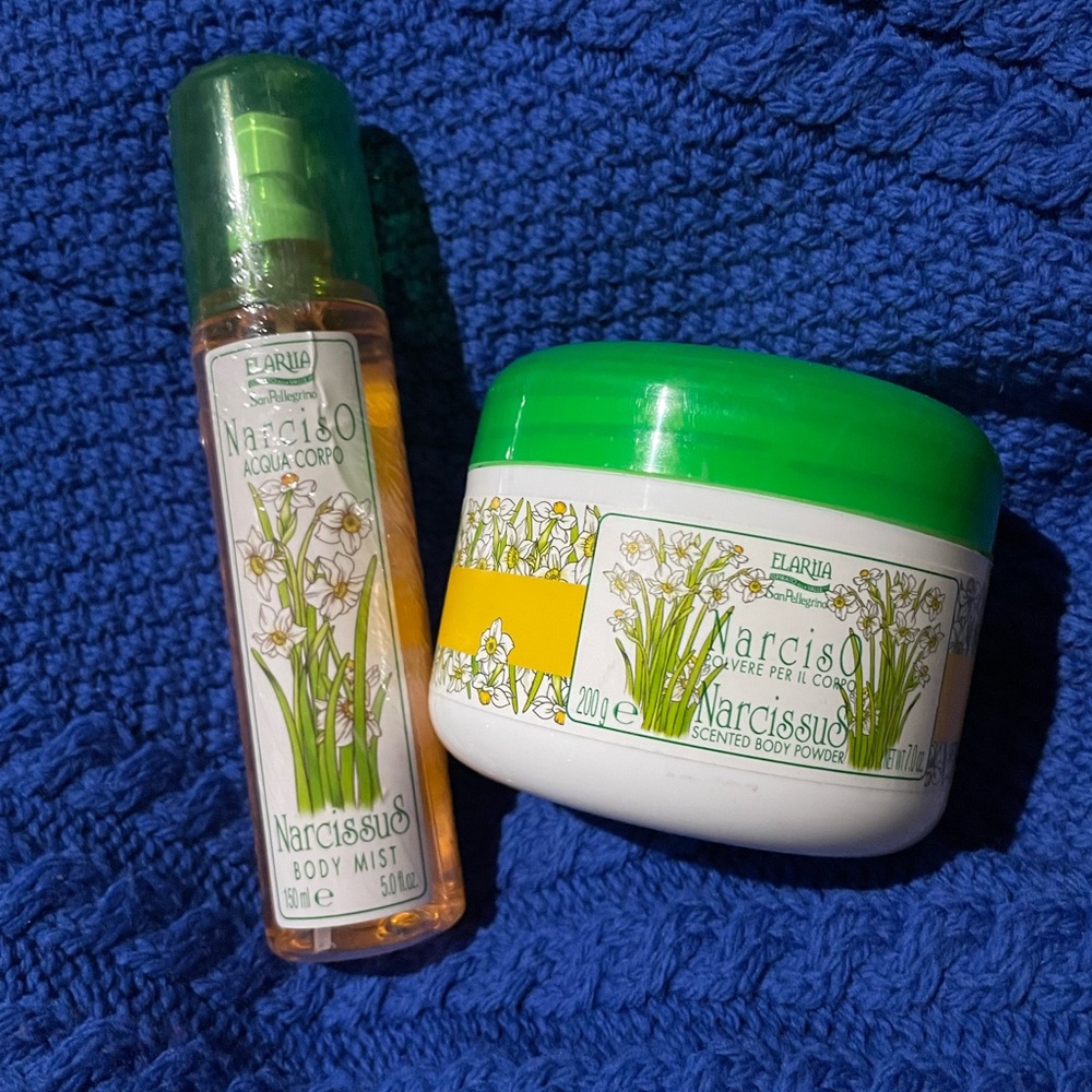 Elariia Narciso Narcissus Scented Powder 7oz and Body Mist NWT